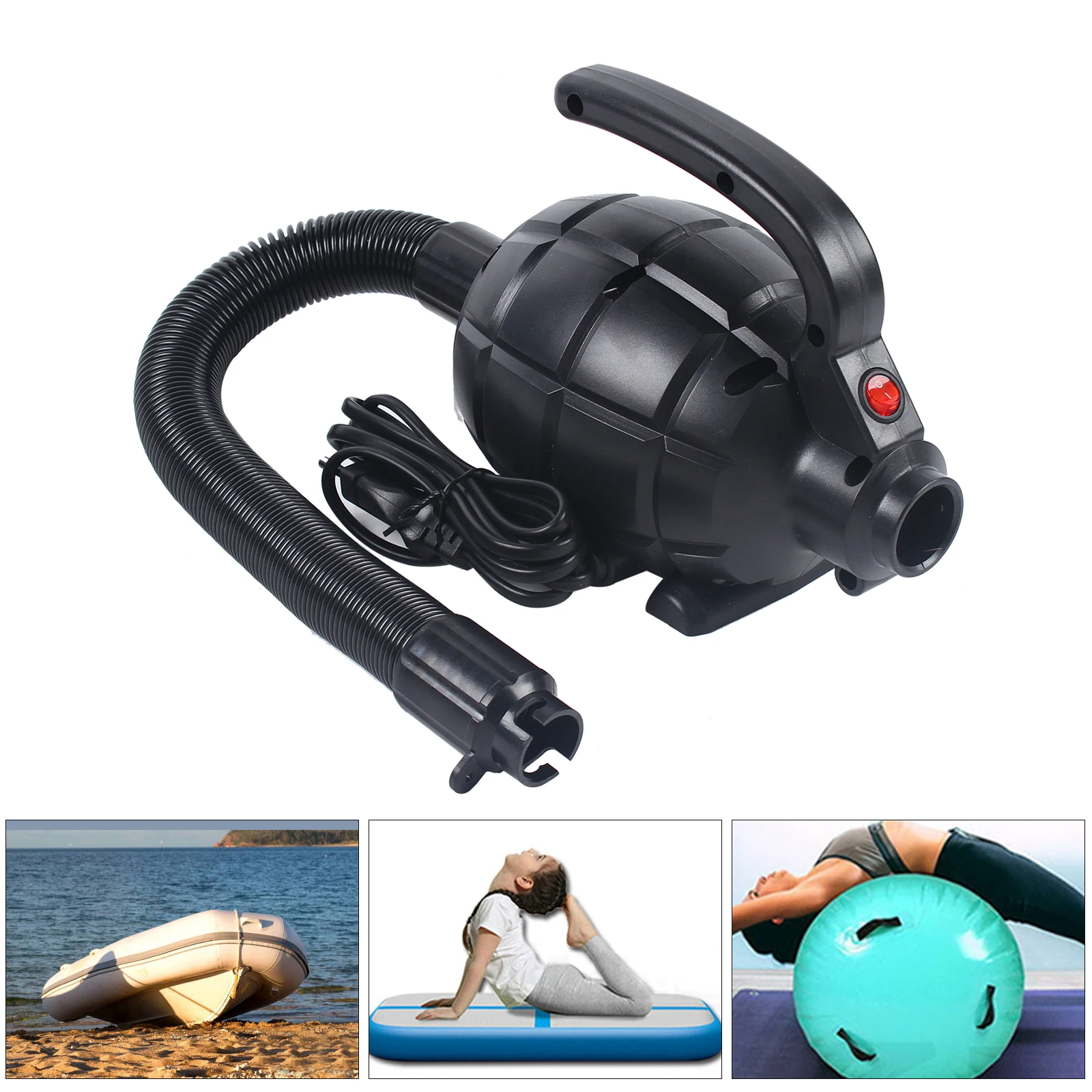 High Pressure Air Pump 1000L/min Portable Electric 220V 600W with 4 Nozzles for Inflatable Boats