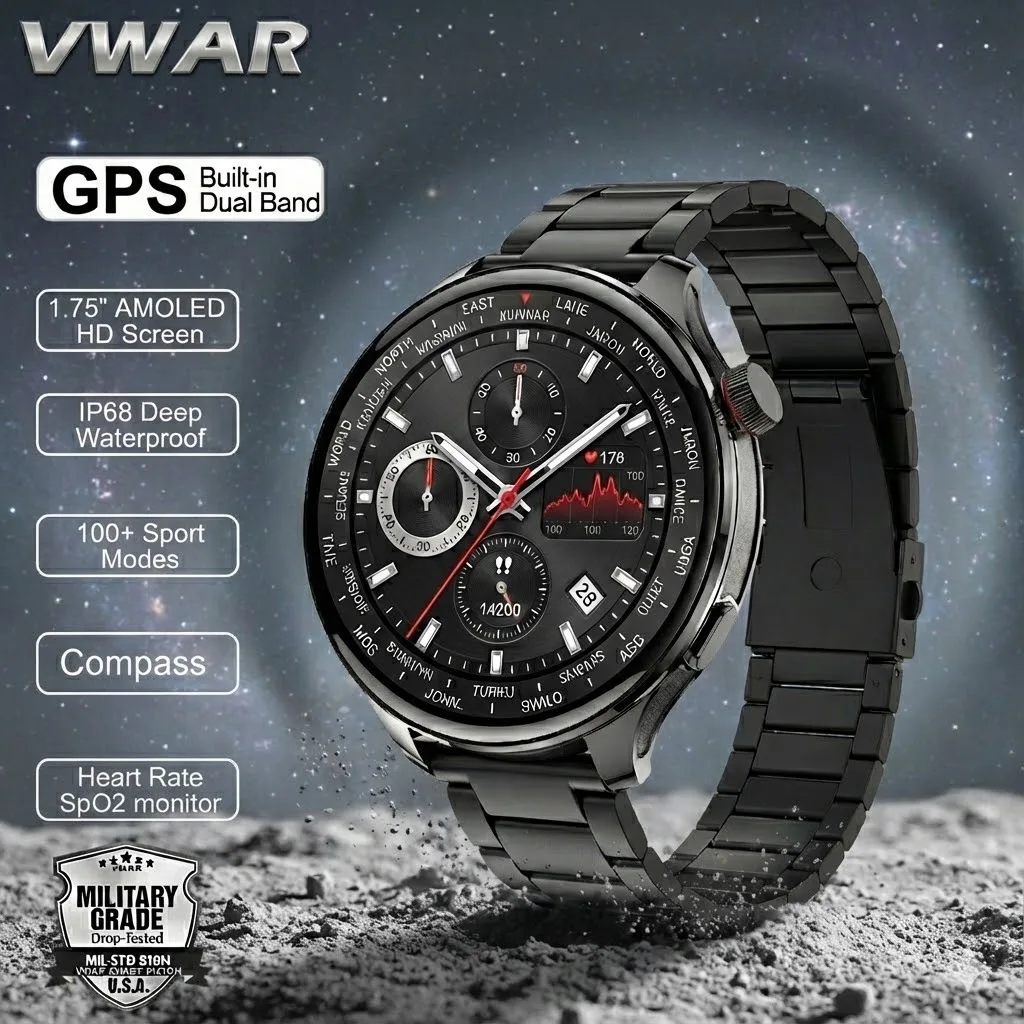 

T-Rex3 Ultra Pro Smart Watch 1.75-inch AMOLED Built in GPS Compass 5ATM Waterproof Sports tracker Outdoors Military Smartwatches