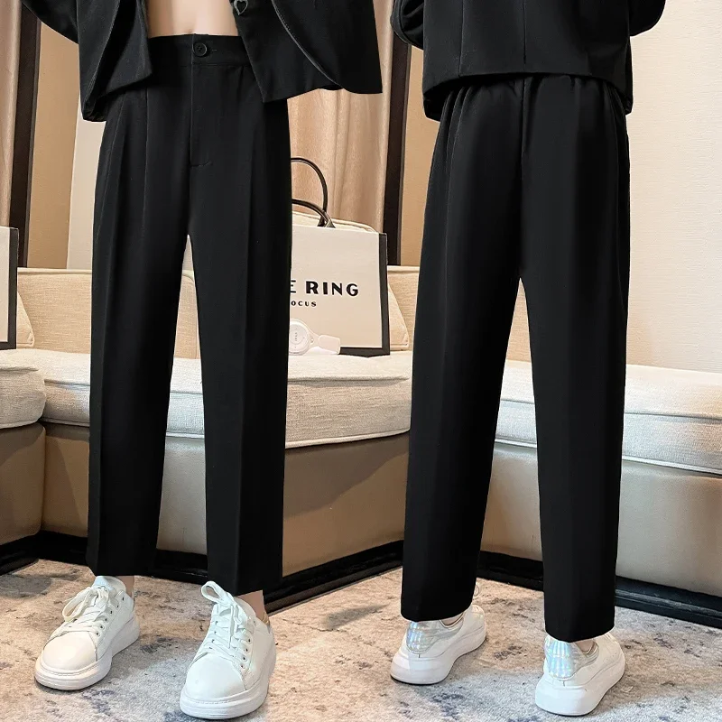 

Korean Child Wedding Fashion Formal Pants Teen Girl Black Blazer Cigarette Pants Four Seasons Hot Sales High Waist Long Trousers