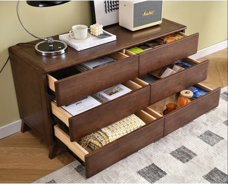 

# Solid Wood Black Walnut Color Bedroom Organizer Storage Cabinet Entryway Living Room Side Cabinet