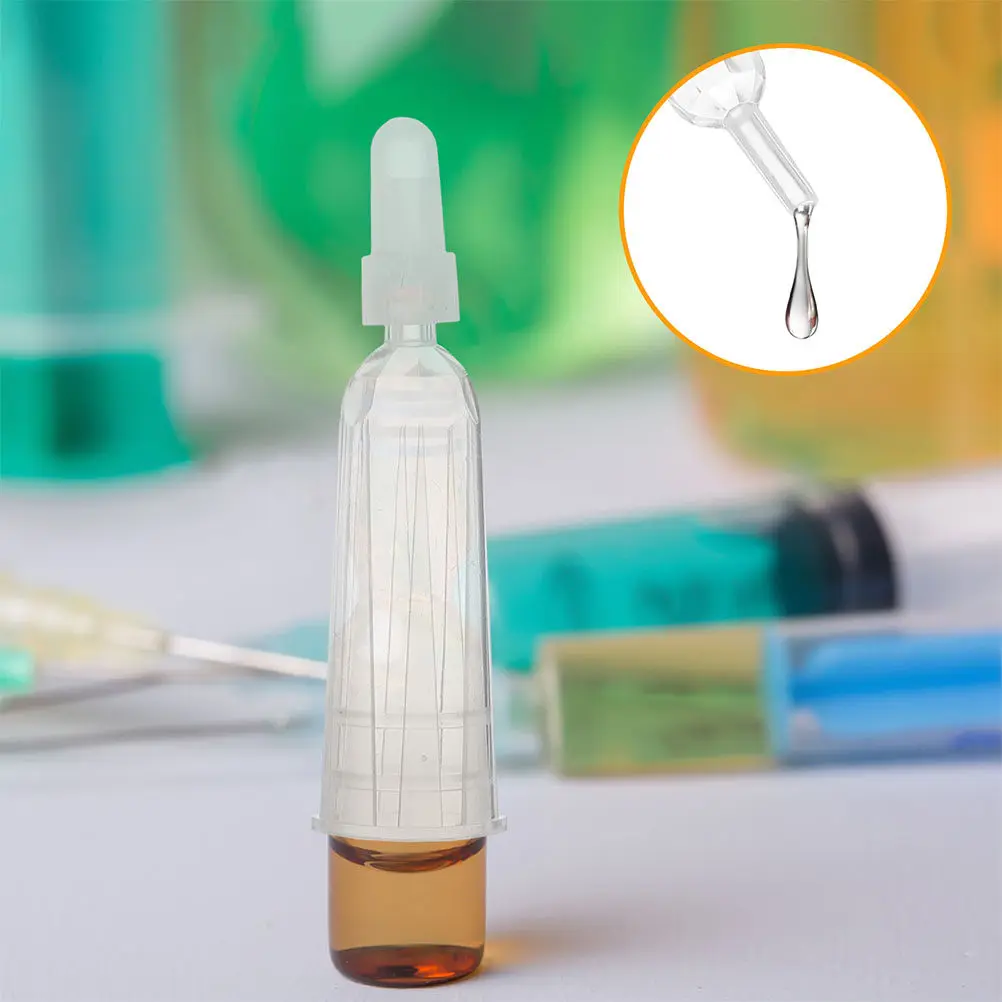 60Pcs Ampule Bottles Accessories Clear Plastic Tips Replacement Caps Precision Applicator for Liquid Dispensing Lab