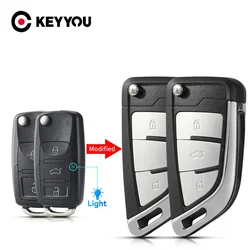 KEYYOU New For VW Volkswagen Golf 4 5 6 Passat B5 B6 Polo Touran MK4 Bora For Seat Skoda 2 3 Buttons Modified Folding Car Key