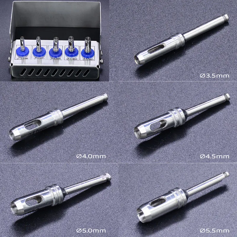 5pcs/kit Dental Tissue Punch Stainless Steel Positioning Dental Implant Drills Surgical Instrument for Implantalogy