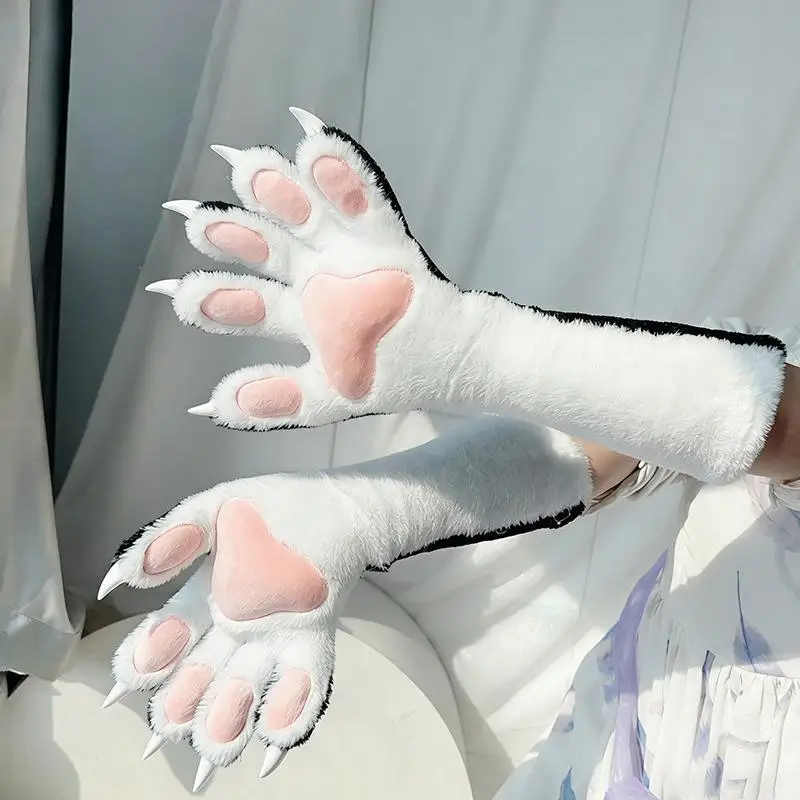 Fluffy Fursuit Animal Claws Loose Fit Cosplay Props for Kig Series Halloween Party Role Play Performance