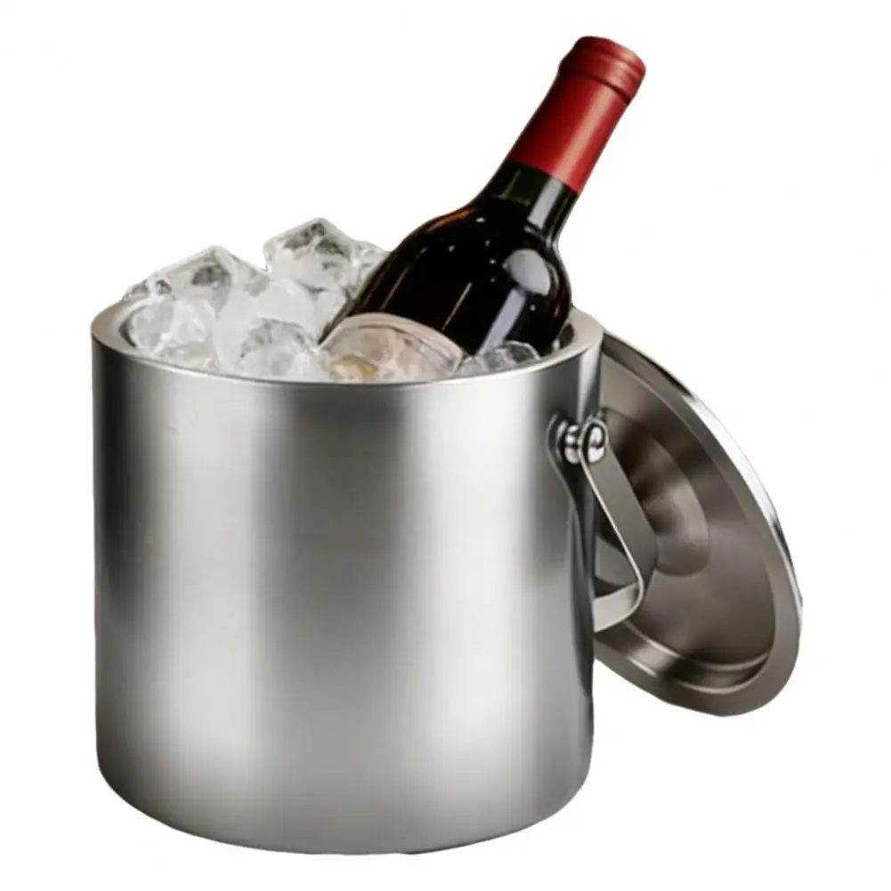 

2/3L Large Capacity Ice Bucket with Lid And Tongs,Portable Ice Chiller Cooler for Parties Wine Champagne Home Bar Accessories