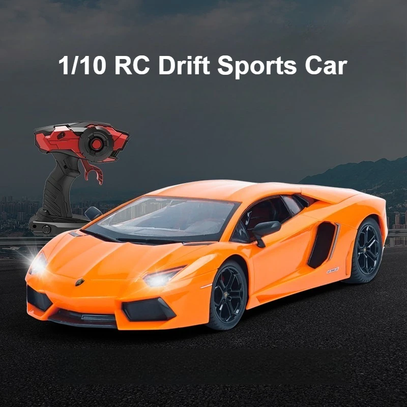 New 1/10 RC Drift Sports Car 2.4GHz ABS Material Cool LED Lights Rechargeable 4 Wheel Shock Absorber Educational Racing Toy