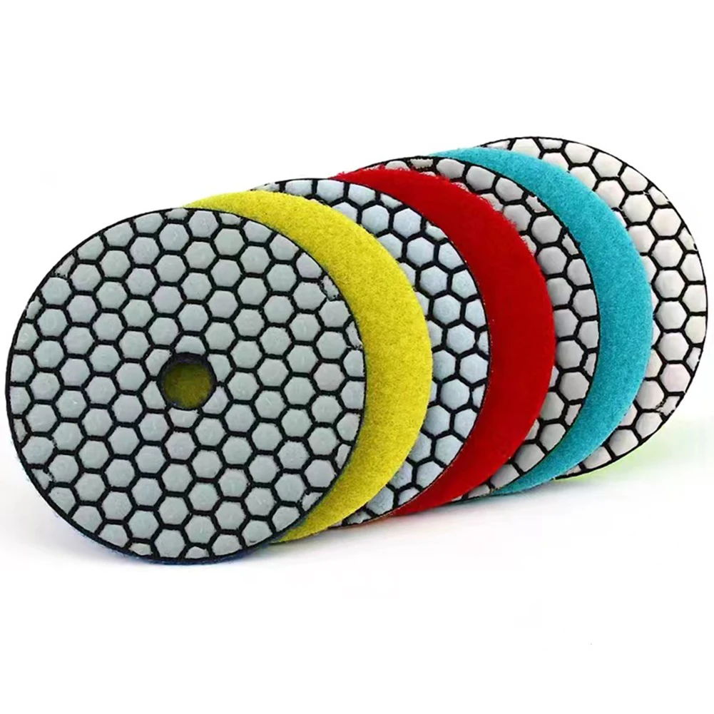 

7Pcs Polishing Pad 4inch 50 Grit Dry Sanding Disc For Marble Tile Granite Grinding Sanding Angle Grinder Polisher Tool Parts