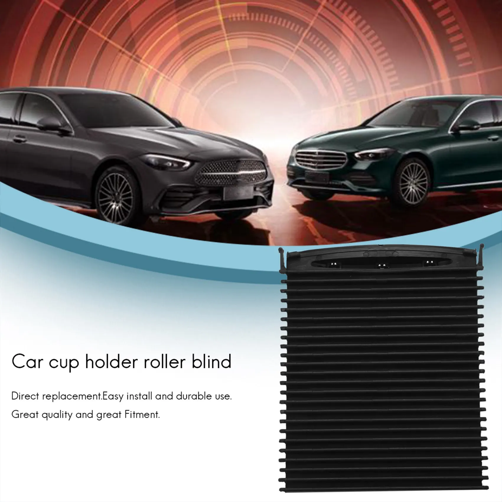 A73X-Center Console Sliding Shutters Cup Holder Roller Shutter Cover For C-Class W203 2000-2007 2036800123 9051