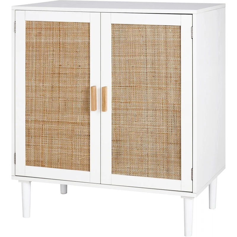 Sideboard Buffet Storage Liquor Cabinet with Rattan Decorated, Kitchen, Dining Room, Hallway, Cupboard Console Table, Acc
