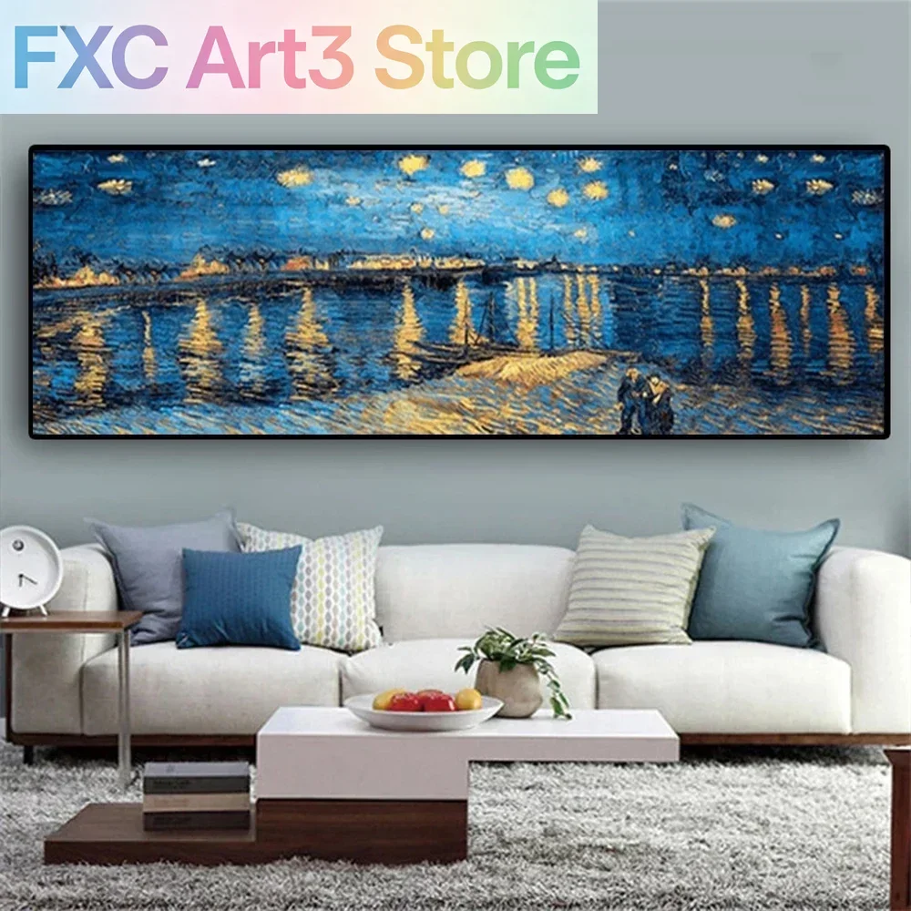 Frameless Scandinavian Minimalist Wall Art Van Gogh Painting 