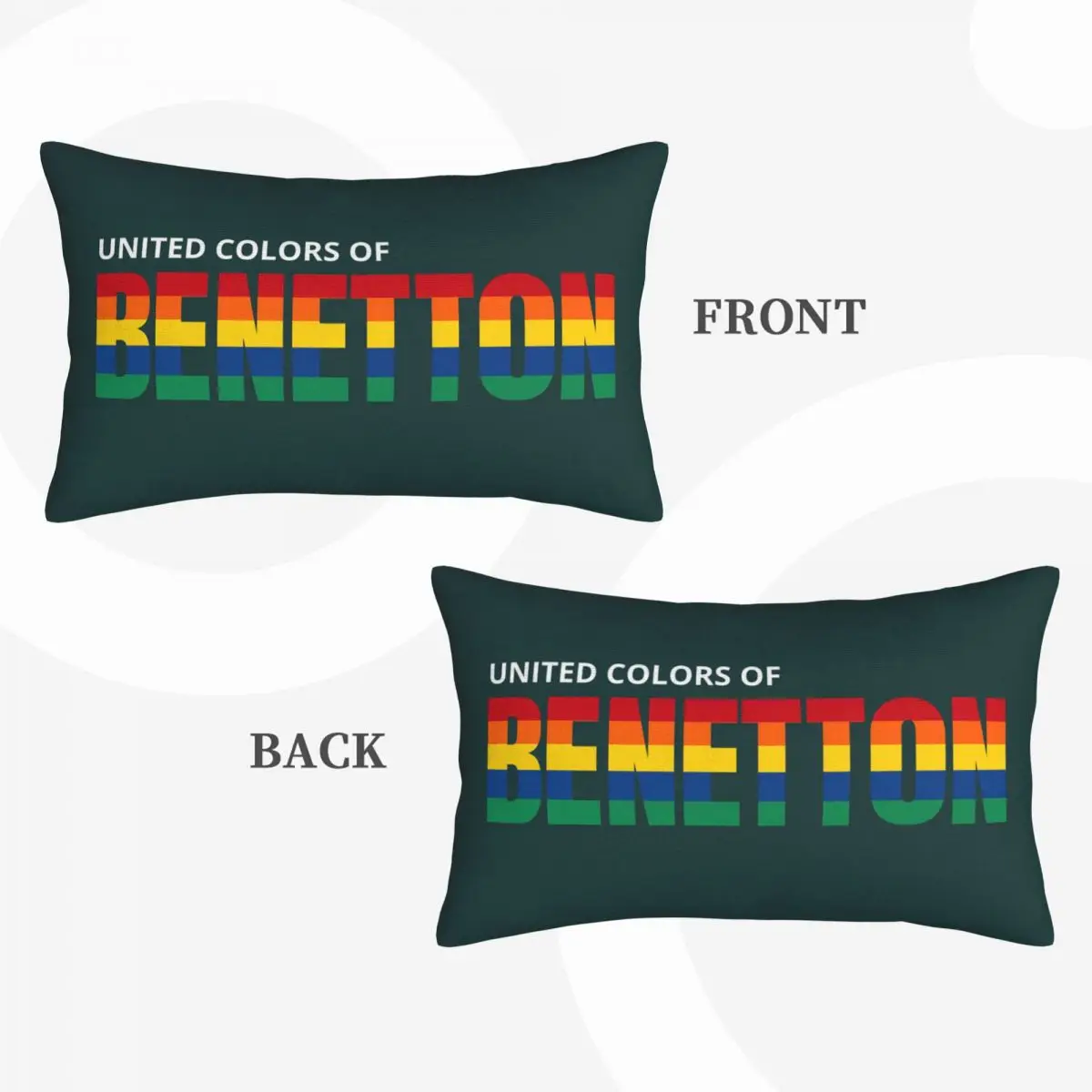 United Colors Of Benetton Rectangle Pillowcase Cushion Cover Decor Bedroom Bed Home Comfort Throw Pillow