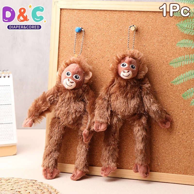 Cartoon Gorilla Plush Toy Chimpanzees Monkey Pendant Soft Stuffed Doll Keychain Backpack Car Bag Key Ring Decor Kid Gift