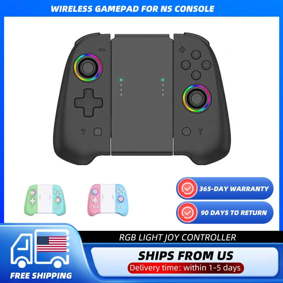 

Wireless Joypad For NS Switch OLED/LITE Joy Controller L/R Joystick With Six-axis Gyros RGB Gamepad Dual Vibration Motor