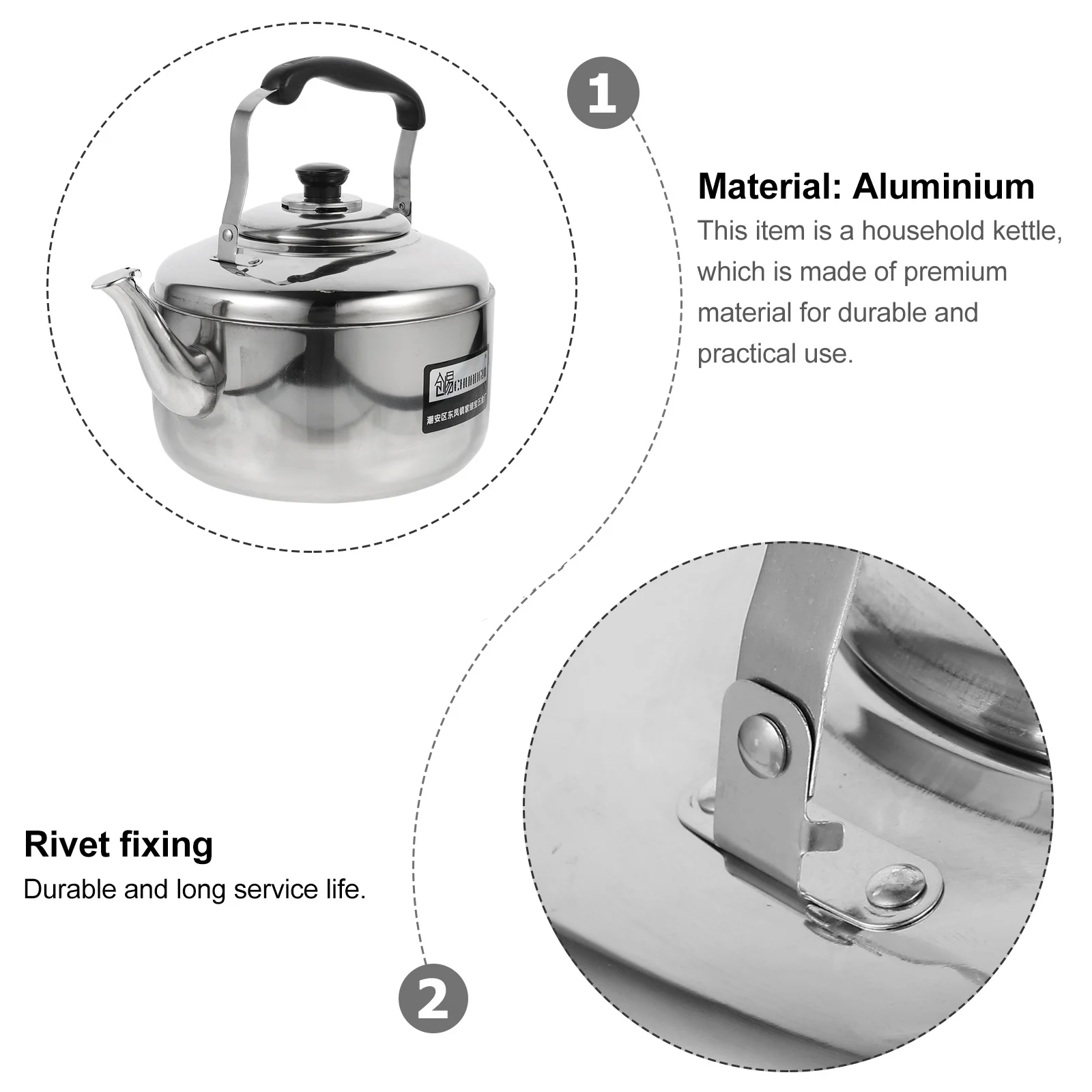 

5L Whistling Teakettle Stainless Steel Household Heating Kettle for Boiling Water Coffee Mulled Wine Gas Cooker Bump Base