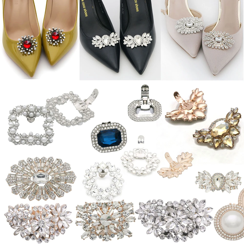 1PC Wedding Shoes Decorations High Heel Charm Buckle Crystal Shoes Clip Rhinestone Shiny Clips Brooch Women Bag Crafts Pendant