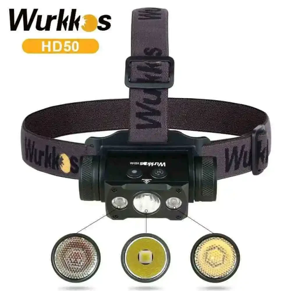 Wurkkos HD50 Dual Source 4000 Lumens Headlamp Head Torch Mini Flashlight
