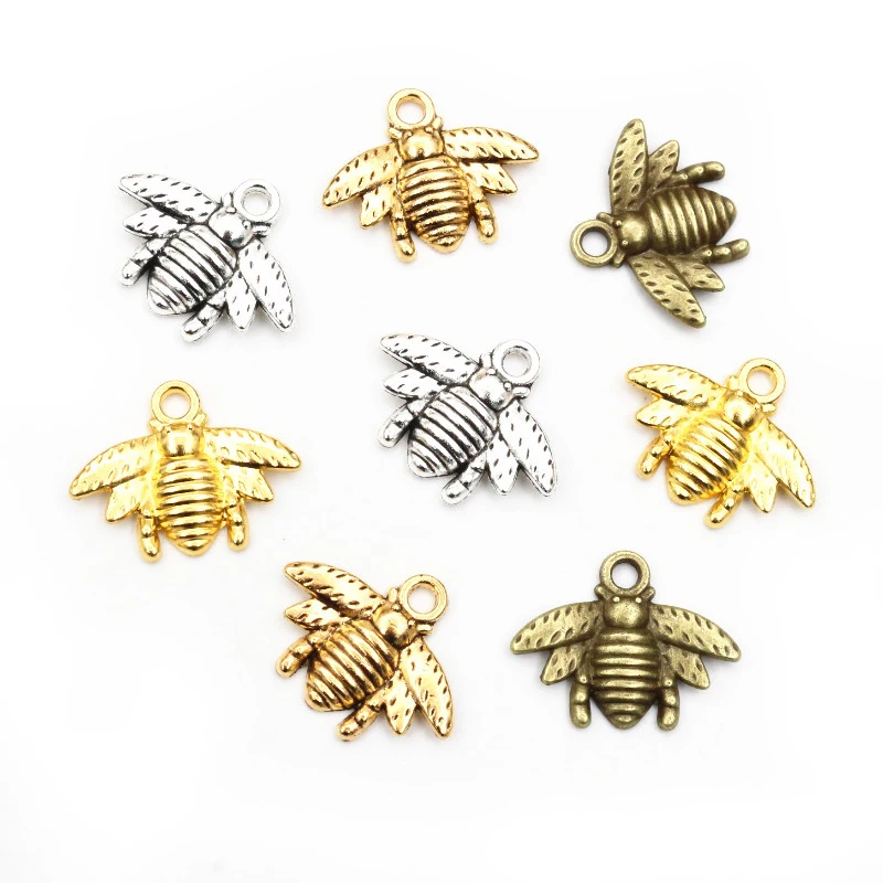 30 szt. Pszczele Charms 20x16mm tybetańskie posrebrzane brązowe złote wisiorki antyczne biżuteria do robienia ręcznie robionych rękodzieła