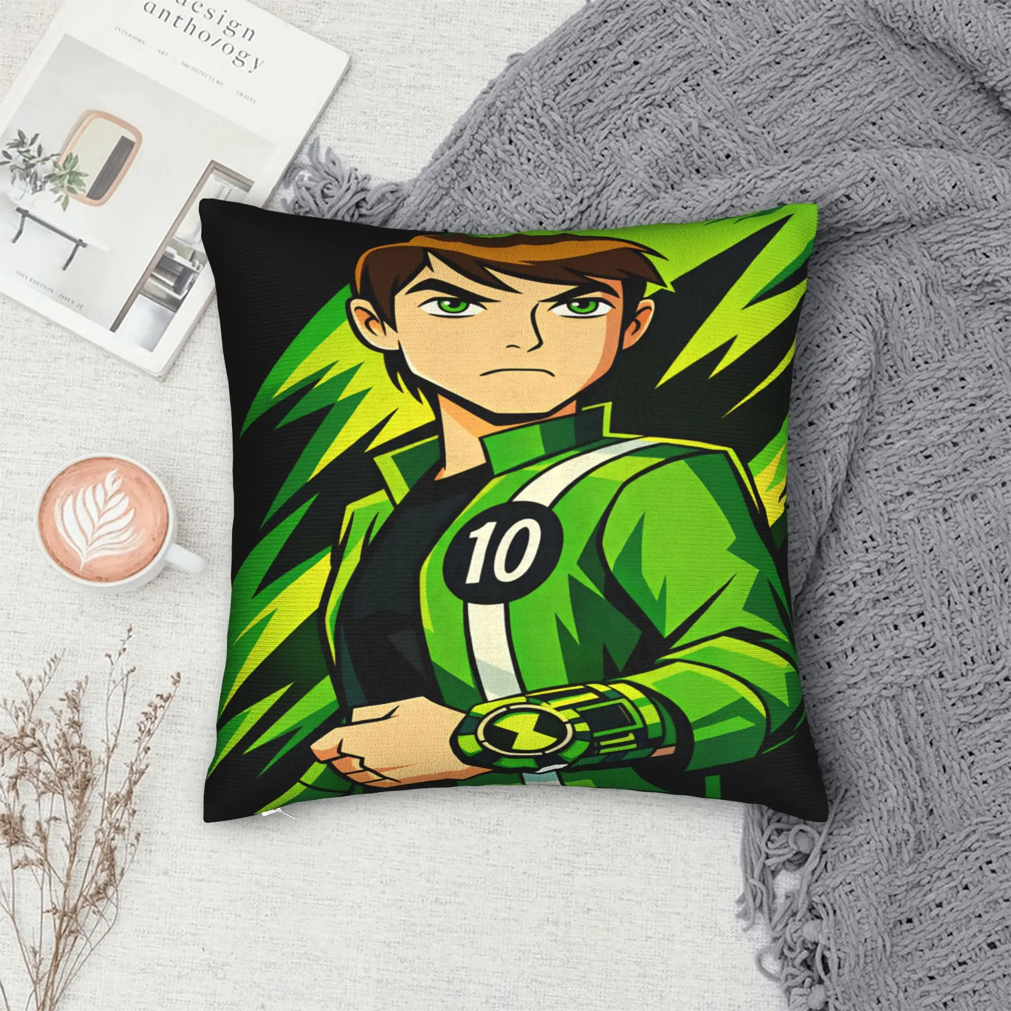 Ben 10 Cartoon Pillow Cover  Vintage Pillow Case For Sofa Couch Bed Living Room Print Pillowcases Birthday Gift