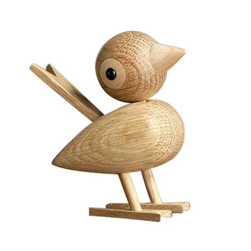 

HOT SALE Denmark Nordic Style Wood Sparrow Bird Ornaments American Puppet Wooden Play Room Study Desktop Accessories