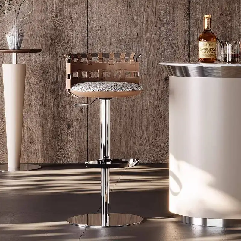 

Italian Minimalist Bar Chair Design Rustic AdjustableSwivel Bar Chair Ergonomic Restaurants Banqueta Alta Cozinha Club Furniture