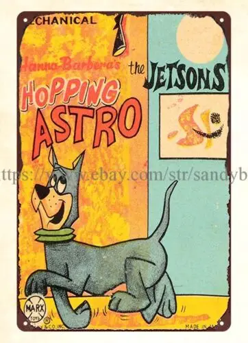 MARX JETSONS HOPPING ASTRO TOY metal tin sign mechanic shop decor