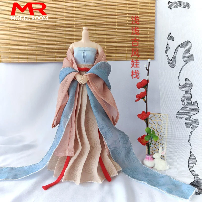 1/6 Scale Female Song Dynasty Hanfu Chinese Ancient Clothes Model Fit 30cm BJD Soldier Action Figure Body Dolls