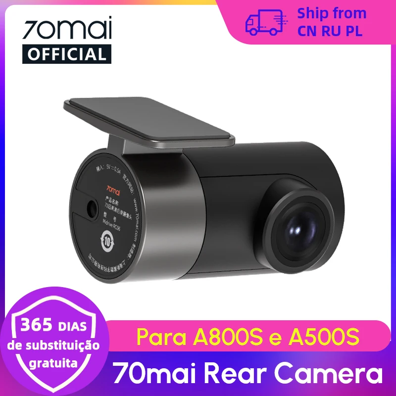 70mai câmera traseira rc06 para 70mai 4k traço cam 70mai a800 4k carro dvr câmera retrovisor 70mai pro plus + para a800s & a500s