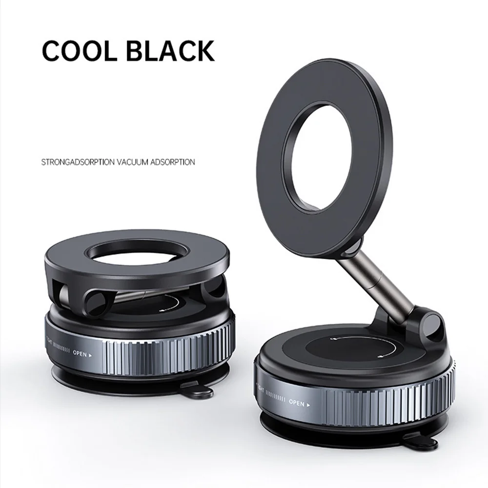 Foldable Vacuum Phone Holder Car Magnetic Suction Stand Strong Adsorption 360° Rotation Car Holder For iPhone Samsung Xiaomi