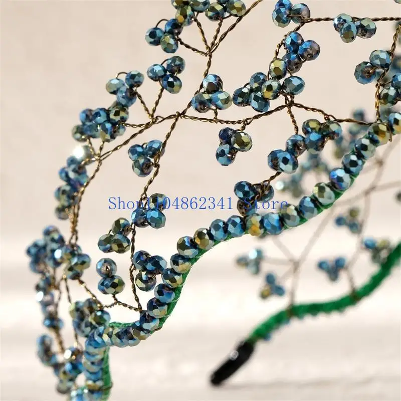 

5asd Stylish Bridal Hair Hoop Eye-catching Rhinestones Headpiece Bride Headwear for Makeup Party Dress