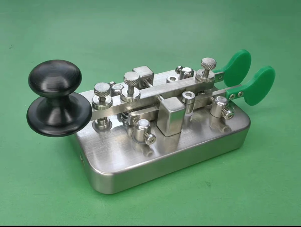 BG1GJP V2.0 Stainless Steel Telegraph CW Morse Key Manual/Automatic Dual Modes CW Key with 3.5mm Interface
