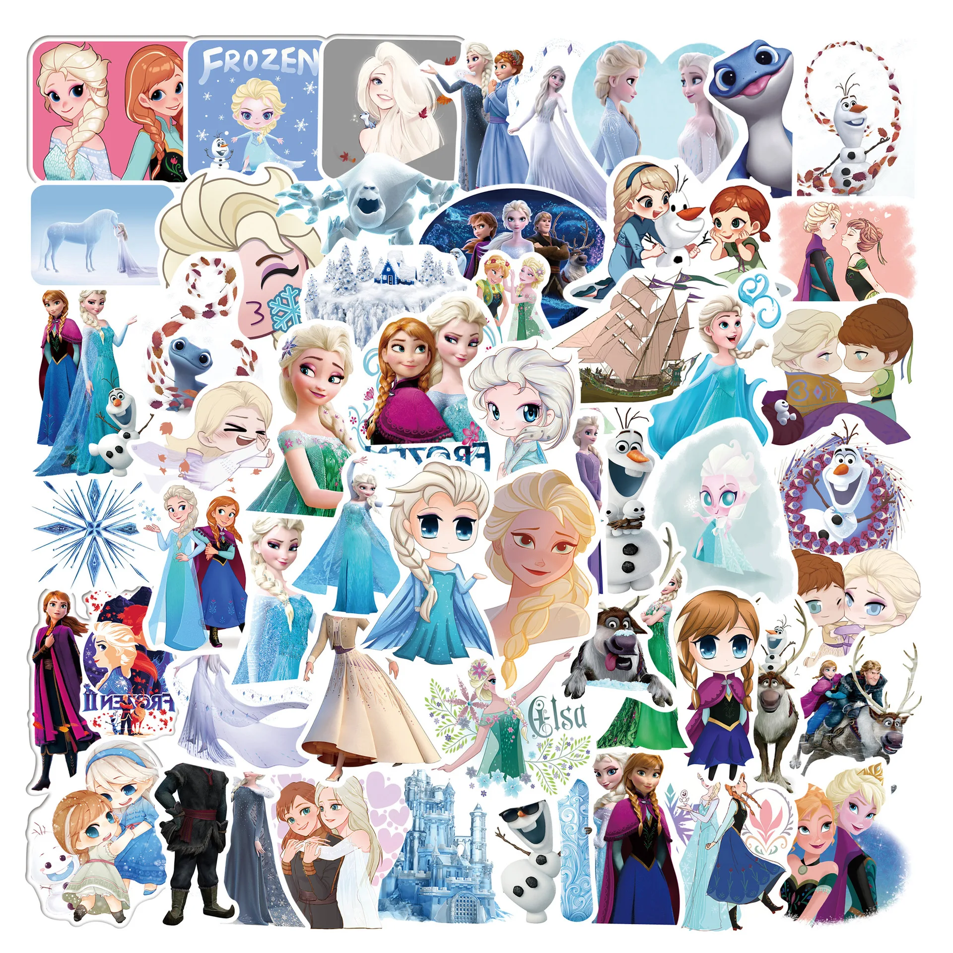 

50pcs Animated Film Frozen Graffiti Stickers Waterproof Decals Stickers For Laptop Phone Notebook Ipad Diy Stickers Toys Gift