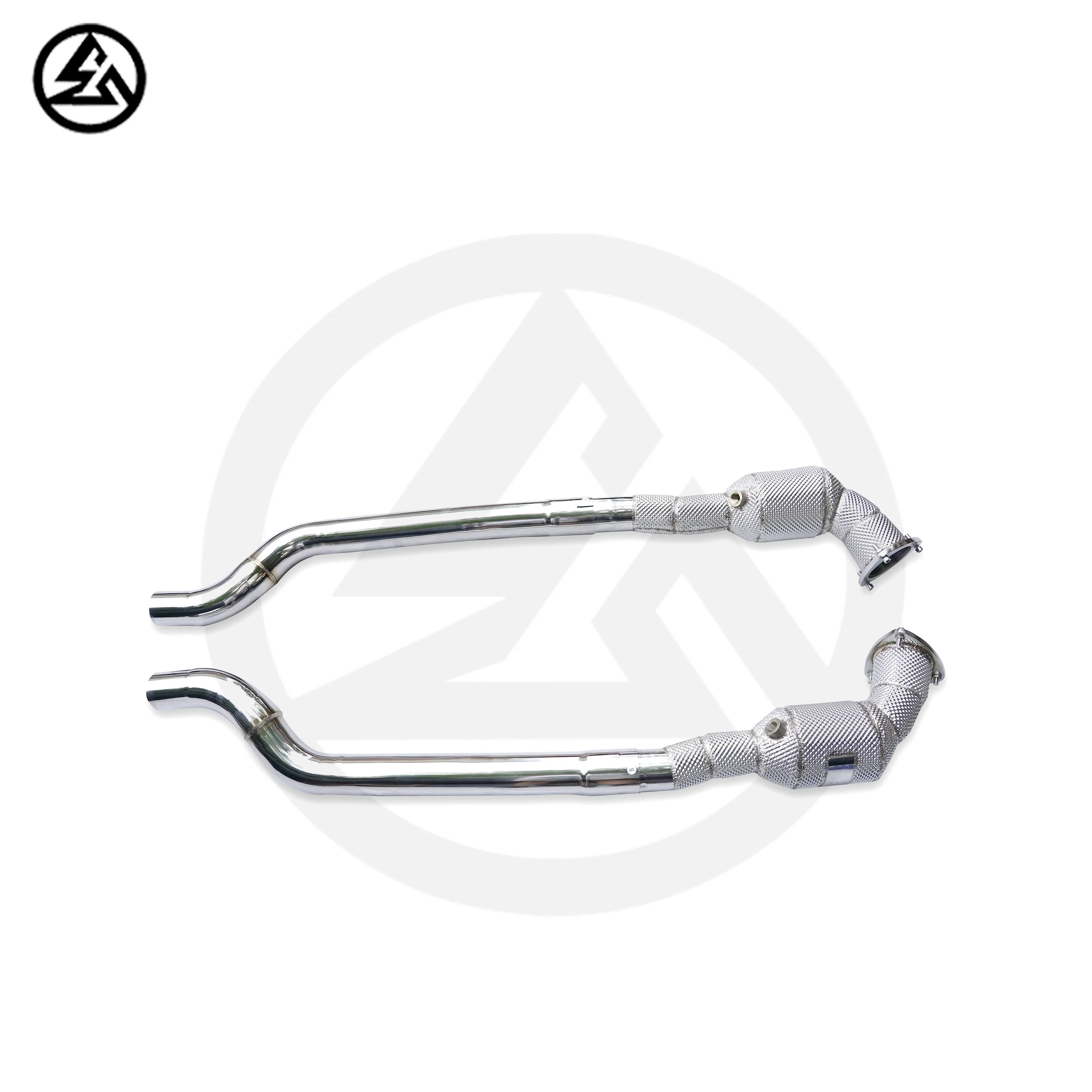 Sport 200 Cell Downpipe For Maserati For Quattroporte For 4.7L Downpipe Heat Wrapped Stainless Steel Exhaust Pipes