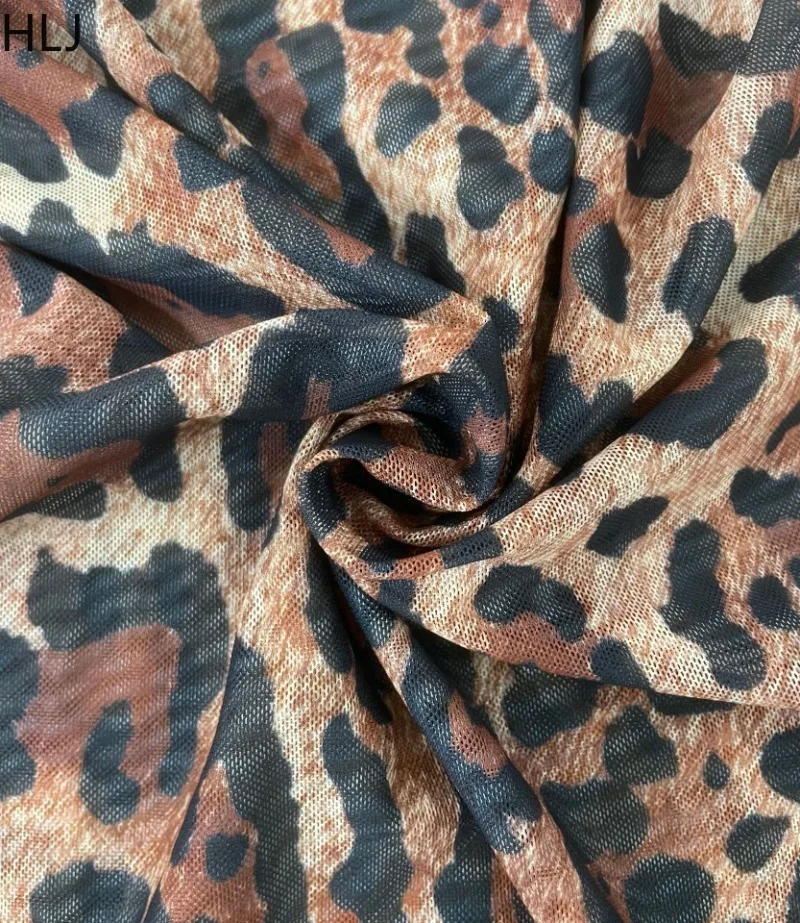 HLJ Sexy imprimé léopard longue robe femmes 2025 été nouveau évider sans manches dos nu moulante robes femme Streetwear robes