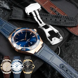 For Omega Constellation Manhattan Series Watch Strap Cowhide Crocodile Pattern Silicone Rubber Bottom Observatory Watchband