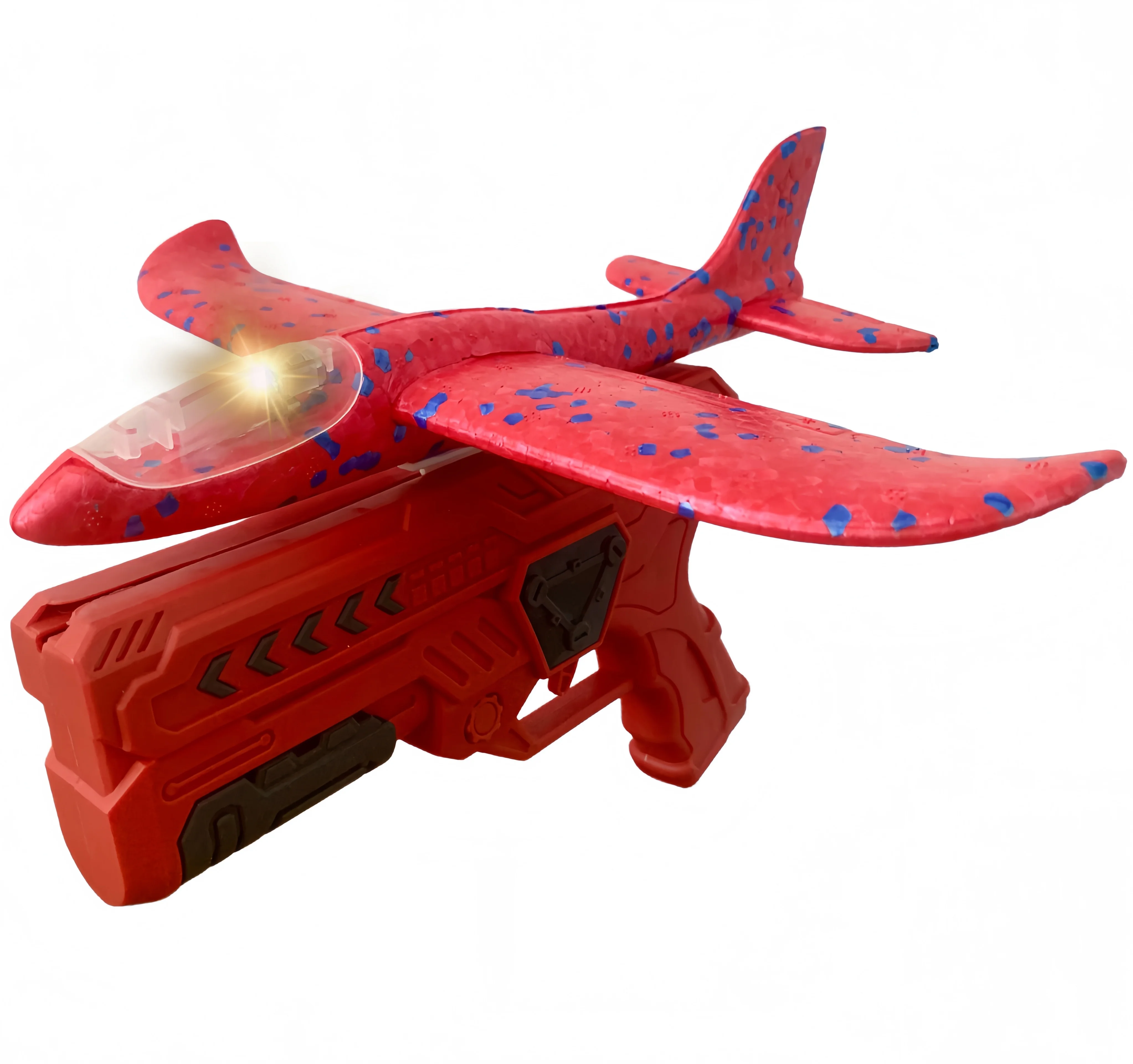 Catapult Foam Plane Gun Fire Outdoor Sports Hand Toss Flying Glider Toy Boys GGirls