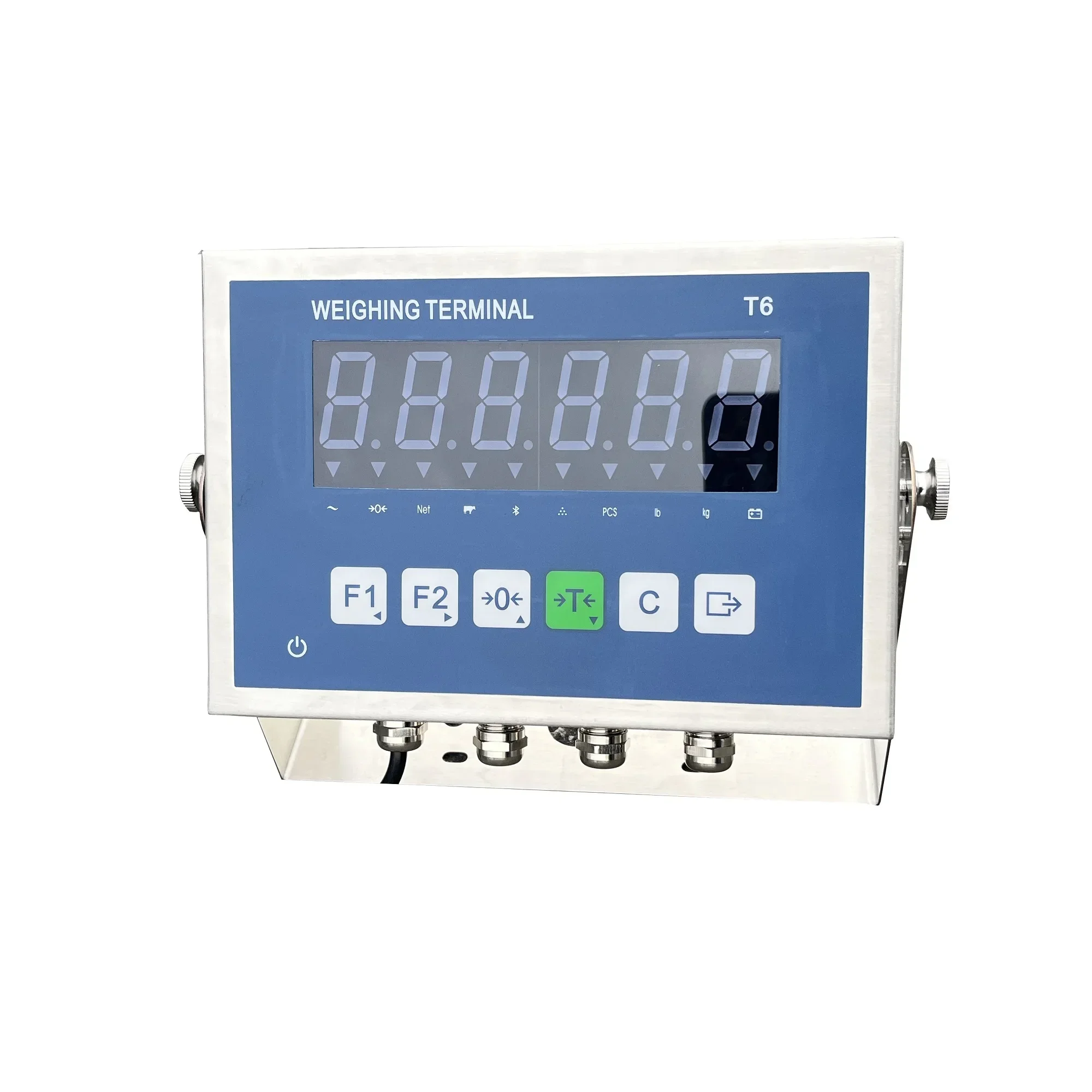 Menkenic Floor Scale Indicator Bench Scale Indicator T8 Platform Scale Indicator Blue LCD 1 Years AC 220V, DC6V/10AH Yaohua