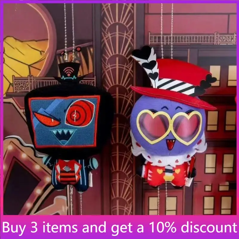 

10cm Hazbin Cotton Doll Pendant Velvette Figurine Doll Charlie Morningstar Figure Plush Itabag Accessory Angel Dust Toys Gift