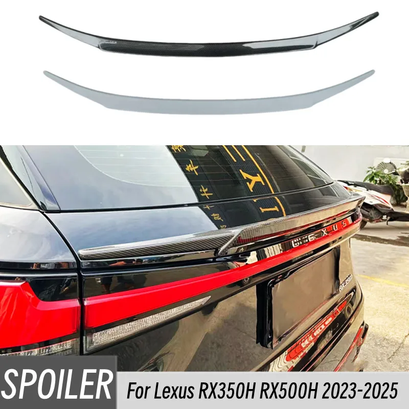 

For Lexus RX350H RX500H 2023-2025 Black Carbon Look Car Rear Roof Trunk Spoiler Center Wings Tuning Body Kit Accessories