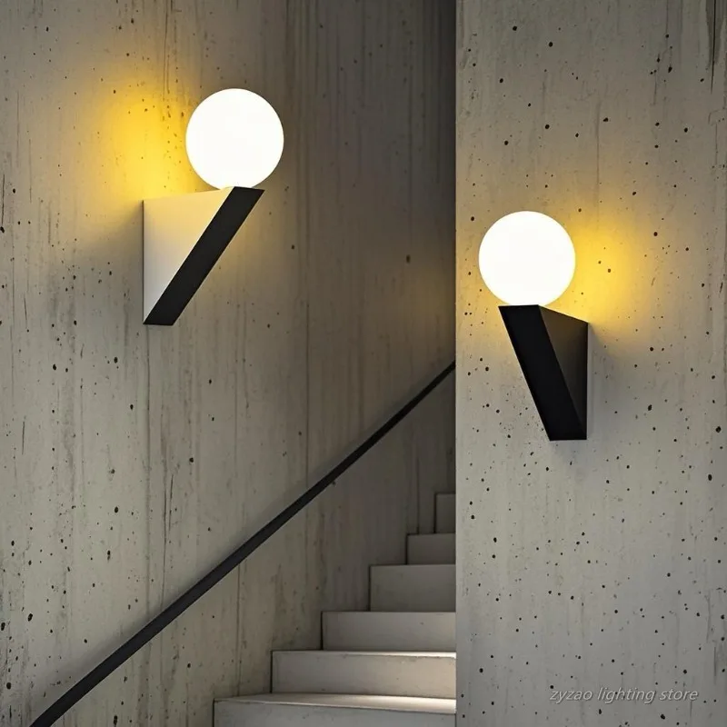 Nordic Geometry Decor Wall Lamp Bedroom Decoration Home Living Room Corridor Dining Table Lighting Triangles and Spheres Lamp