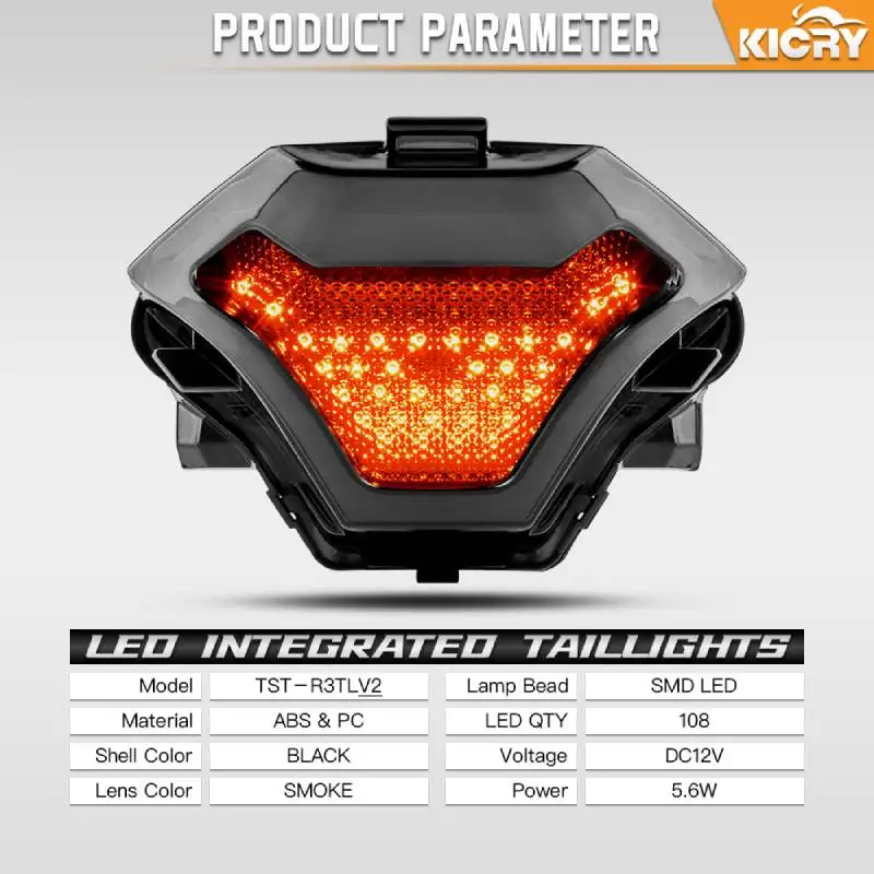 Taillight Rear Tail Light Brake Light Turn Signals Integrated LED Stop Lamp For Yamaha R3 R25 MT03 MT-03 MT07 MT-07 MT-25 FZ-07