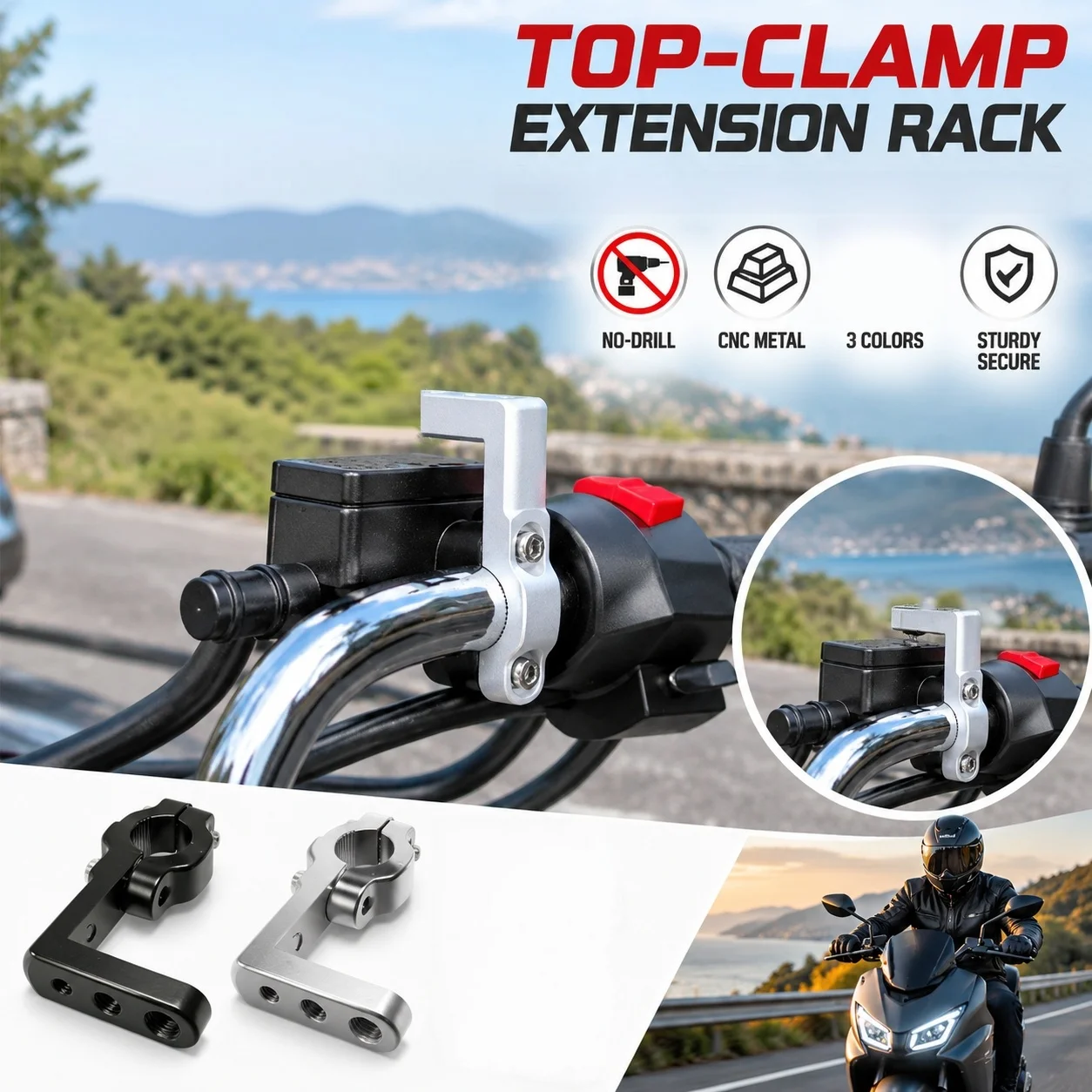 Multifunctional Motorcycle Handlebar Expansion Bracket Aluminum Alloy Clamp Mount Support For Driving Light Spotlight Mod Parts