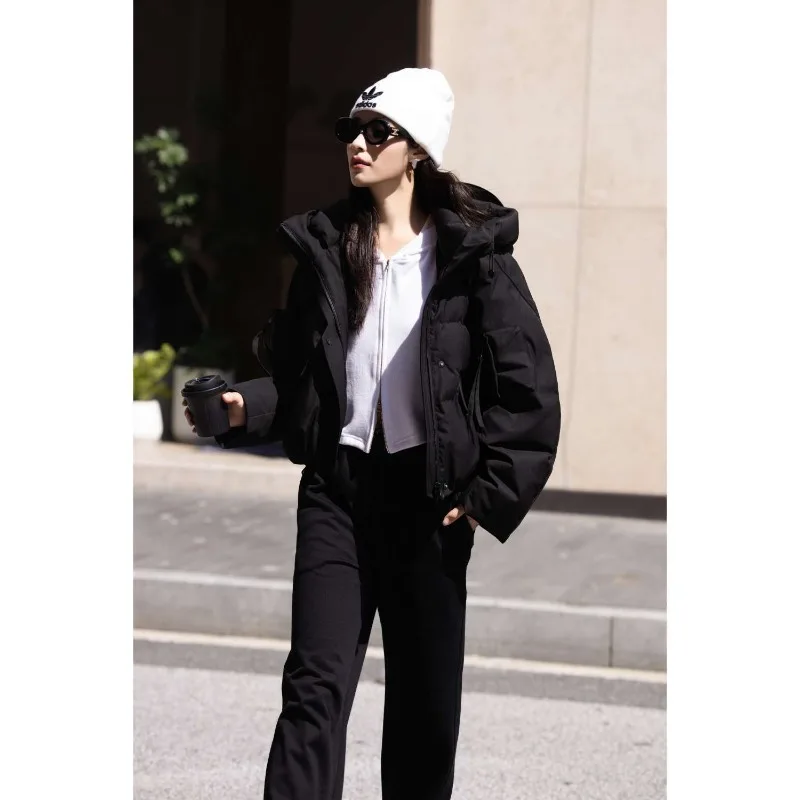 Women Winter  Elegant Sweet Zipper Pocket Cotton Clothes Loose Premium Niche Design Sense Short Thickened Small Practical Casual