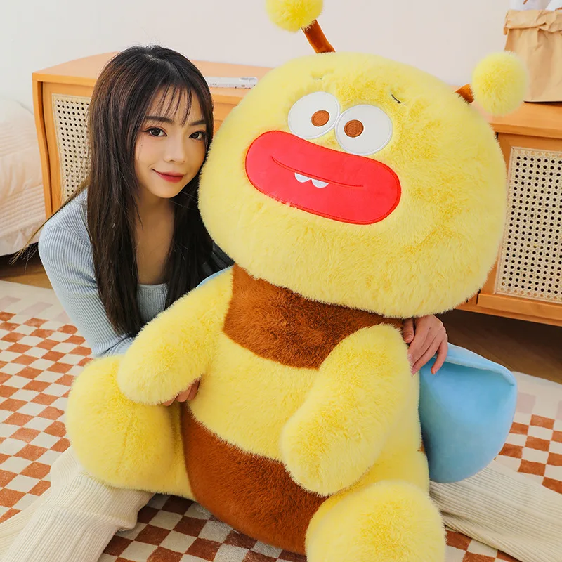 Kawaii peluche carino bambola di pezza per bambini compleanno regalo di Natale brutto carino salsiccia bocca ape peluche cuscino per il sonno premio arcade