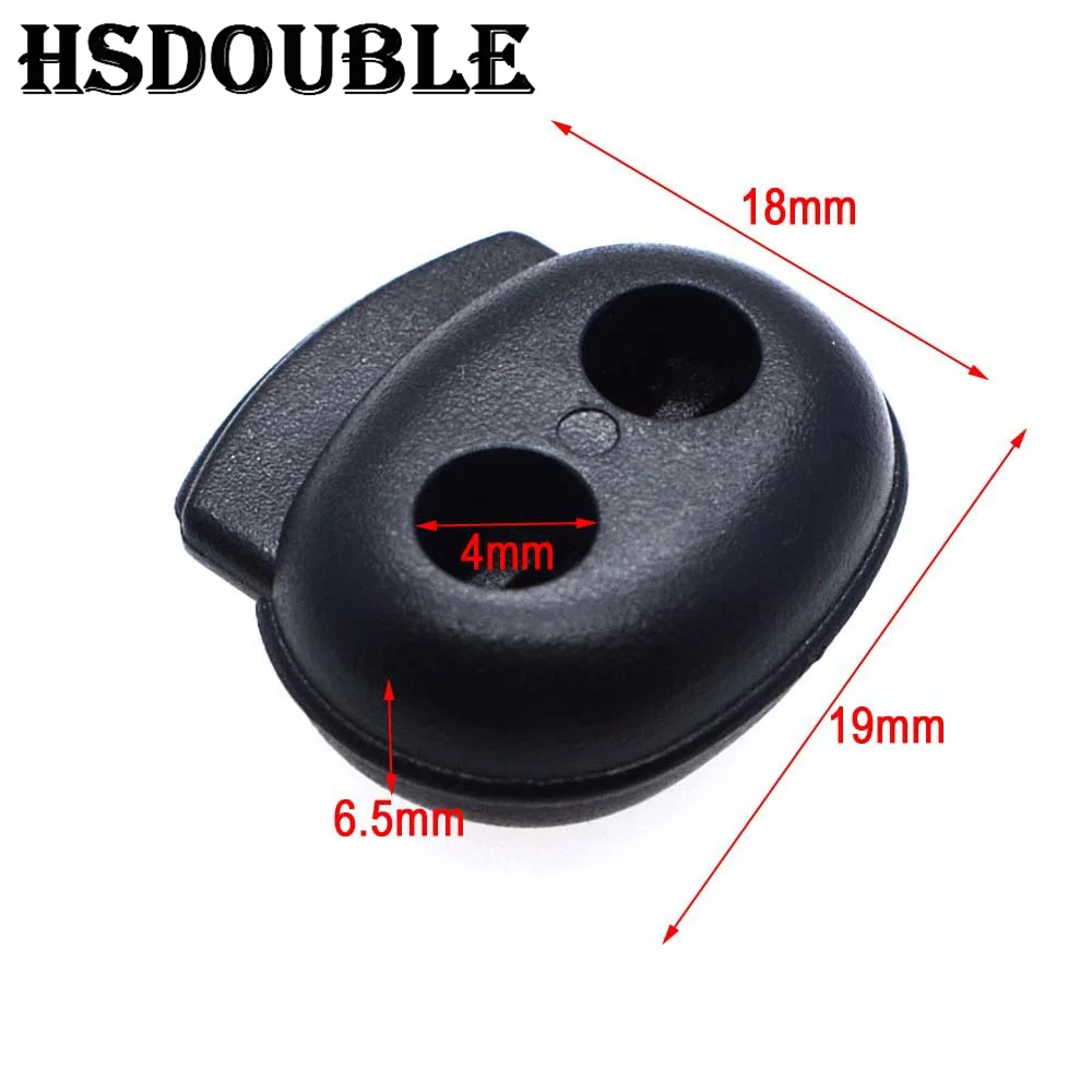 25 Pcs/Pack Plastic Cord Lock Stopper Toggle Clip Black 18mm*19mm*6.5mm