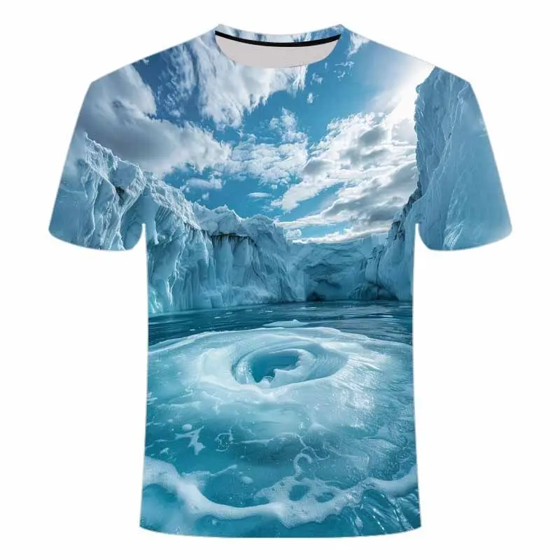 3D Printed pattern T-shirt with a stunning encounter of the fashionable landscape tops Kids Tshirt Men's Shirts Woman t-shirts