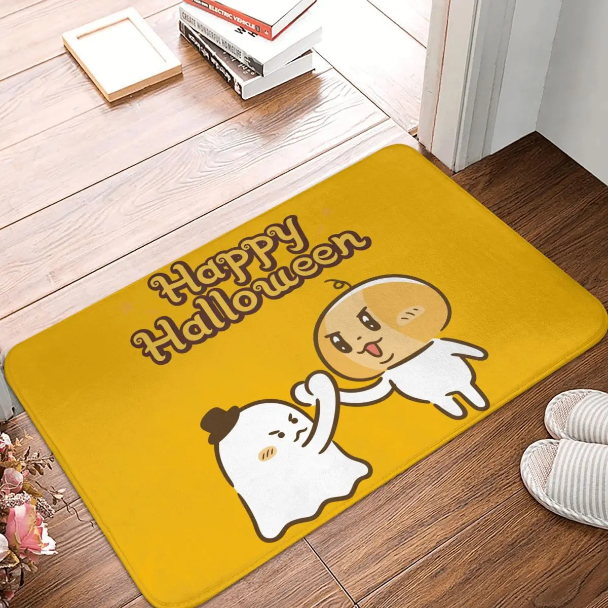 Happy Halloween Cartoon Characters Front Door Mat Anti-Slip Outdoor Absorbent Doormat Kitchen Balcony Entrance Rug Carpet