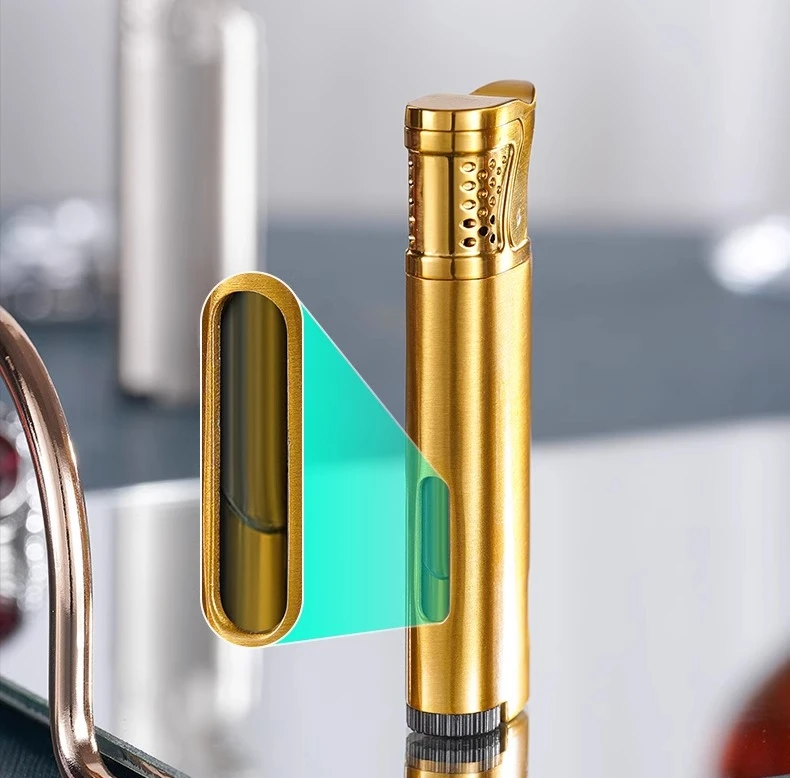 

Straight-through Windproof Long Strip Gas Metal Lighter Multi-functional Bottle Opener Cigarette Lighter Cigarette Accessories