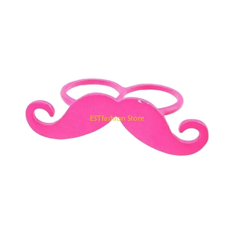 Y5GC 남성 여성을위한 조정 가능한 콧수염 반지 역할 놀이를위한 금속 손가락 반지 할로윈 가장 무도회 의상 액세서리
