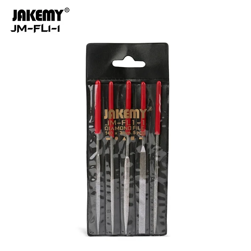 Jakemy-Juego de limas de Metal recubiertas de diamante, Mini limas surtidas planas Triangulares semicirculares para el hogar, fabricación de joyas DIY, carpintería