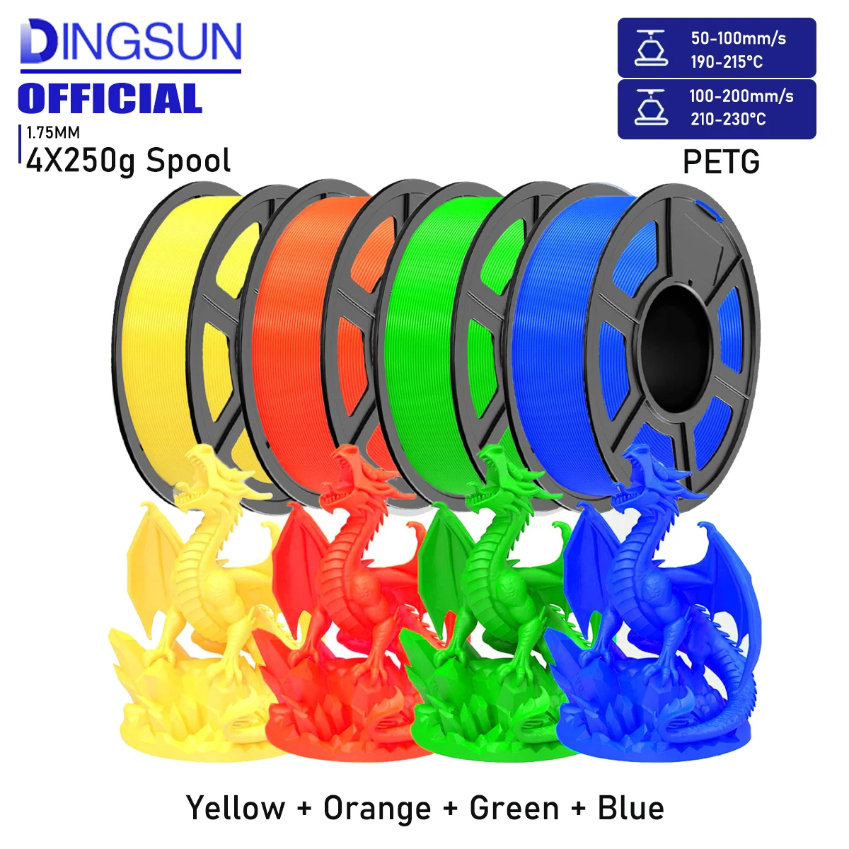 

2026 PETG Filament 1.75mm 200g/250g/500g/1000g 3D Printer Filament Dimensional Accuracy +/- 0.02 mm, Fits for Most FDM 3D Printe
